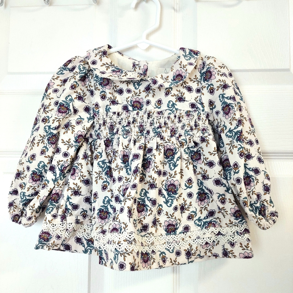 Joie Baby Girl 24 Months Floral Blouse with Lace Detail Toddler